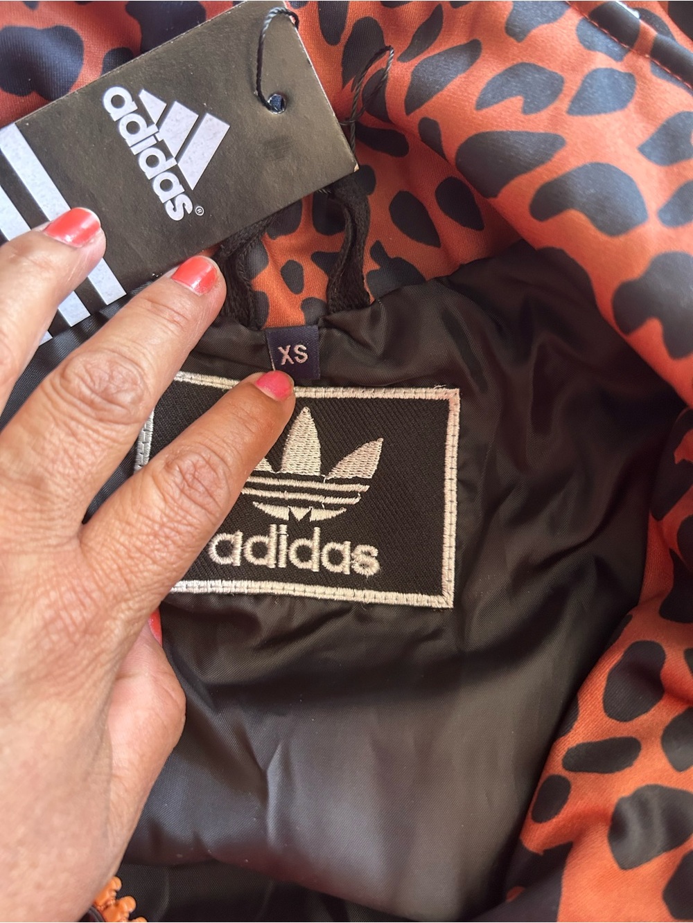 adidas Leopard-Print Zip Jacket - Brown & Black - Picture 2 of 5
